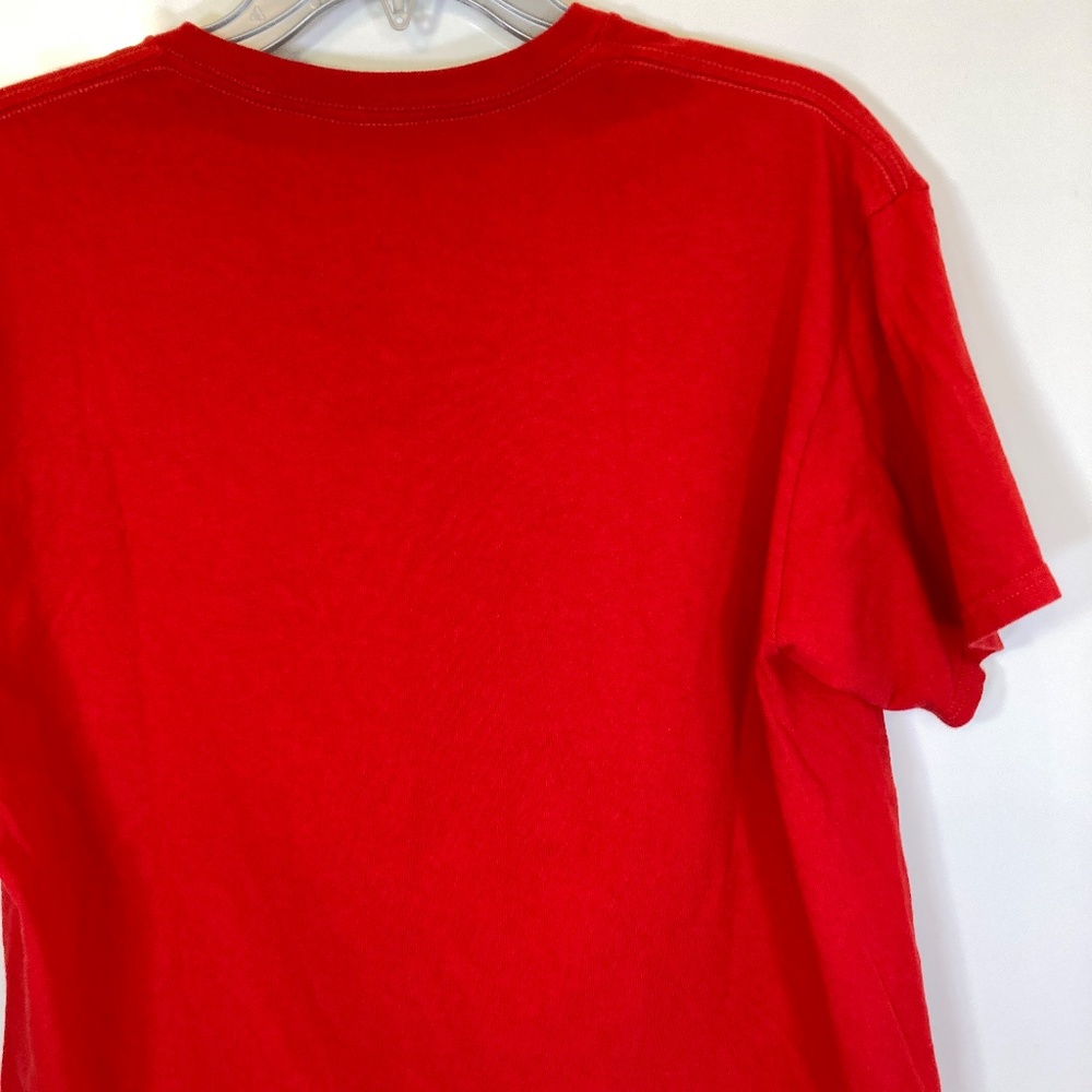 Disney Santa Mickey Mouse Shirt Sz L Red Short Sleeve Ugly Sweater Look - Picture 11 of 12